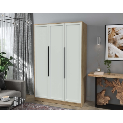 Шкаф распашной Тренд КТ-Ш3 (Дуб золотой ЛДСП/ Грэй ЛМДФ) Ш1360 В2128 Г547